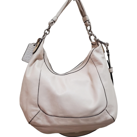 NWT Coach Kristin Spectator Bag Leather Exotic Croc Embossed Off White $… - Picture 12 of 14